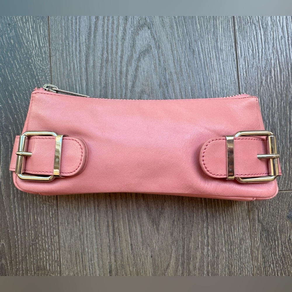 Banana Republic Pink Clutch with Silver Hardware